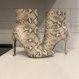 Snakeskin Heeled Booties
